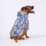 Pawstar Dinosaurum Fileli Su Geçirmez Orta-Büyük Irk Köpek Yağmurluğu (3XL)