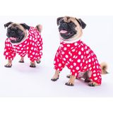 Pawstar Dots Fuşya Peluşlu Su Geçirmez Küçük Irk Köpek Yağmurluk Tulum