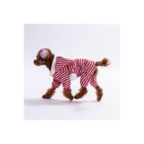 Pawstar ElfStripe Hood Kırmızı Çizgili Şapkalı Triko Tulum Köpek Kıyafeti Kedi Kıyafeti Köpek Tulumu
