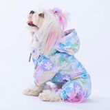 Pawstar Flores Fileli Su Geçirmez Küçük Irk Köpek Yağmurluk Tulum (2XL)