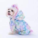 Pawstar Flores Fileli Su Geçirmez Küçük Irk Köpek Yağmurluk Tulum (M)