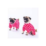 Pawstar Fuşya Dots Köpek Tulum Yağmurluğu Köpek Yağmurluk Köpek Kıyafeti Köpek Elbisesi