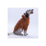 Pawstar Kahverengi Lucca Teddy Hoodie Ayı Kulaklı Peluş Orta Büyük Irklar Köpek Kıyafeti Köpek Sweati