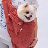 Pawstar Kiremit Denim Crossbody Küçük Irk Köpek Çapraz Taşıma Çantası