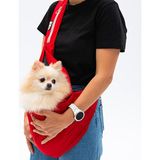 Pawstar Kırmızı Crossbody Küçük Irk Köpek Çapraz Taşıma Çantası