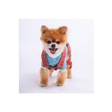 Pawstar Kırmızı Denim Salopet Tişört Kombini Köpek Kıyafeti Köpek Tişört -Tulum Kombini Kırmızı S
