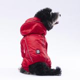 Pawstar Kırmızı Muson Su Geçirmez Küçük Irk Köpek Yağmurluk Tulum (L)