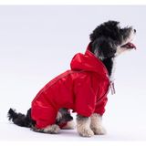 Pawstar Kırmızı Muson Su Geçirmez Küçük Irk Köpek Yağmurluk Tulum (L)