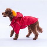 Pawstar Kırmızı Pluvia v25 Polarlı Su Geçirmez Küçük Irk Köpek Yağmurluğu (XL)