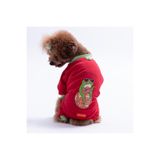 Pawstar Kırmızı Stay Groovy Kedi Köpek Pijaması - Kedi Köpek Tulumu - Kedi Köpek Kıyafeti