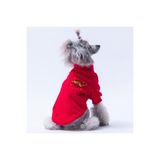 Pawstar Kırmızı Wow Nakışlı Esnek Kedi Köpek Sweat- Kedi Köpek Kıyafeti