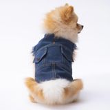 Pawstar Koyu Mavi Denim Yelek Kot Yelek Köpek Kıyafeti Köpek Yeleği - 2XL