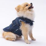 Pawstar Koyu Mavi Denim Yelek Kot Yelek Köpek Kıyafeti Köpek Yeleği