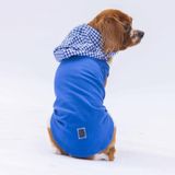Pawstar Mavi Gingham Kapşonlu Kedi Köpek Tişörtü Kedi Köpek Kıyafeti