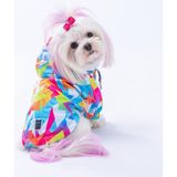 Pawstar Mosaic Polarlı Su Geçirmez Küçük Irk Köpek Yağmurluğu (2XL)