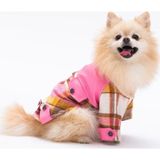 Pawstar Pembe Plaid e Pelle Kedi Köpek Ceketi Kedi Köpek Kıyafeti Kedi Köpek Elbisesi - XL