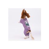Pawstar Purple Striped Küçük Irk Köpek Penye Tulum (2,5 kg-11 kg arasına uygun) (2XL)