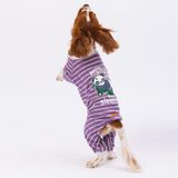 Pawstar Purple Striped Küçük Irk Köpek Penye Tulum (2,5 kg-11 kg arasına uygun) (XL)