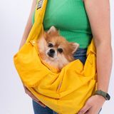 Pawstar Sarı Crossbody Küçük Irk Köpek Çapraz Taşıma Çantası Su İtici Kumaş ile Konforlu Kullanım