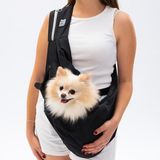 Pawstar Siyah Crossbody Küçük Irk Köpek Taşıma Çantası Hafif ve Dayanıklı Su İtici Materyal