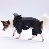 Pawstar Siyah Muson Su Geçirmez Küçük Irk Köpek Yağmurluk Tulum (L)