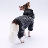Pawstar Siyah Muson Su Geçirmez Küçük Irk Köpek Yağmurluk Tulum (M)