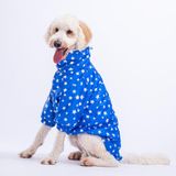 Pawstar Stars Blue Peluşlu Su Geçirmez Orta-Büyük Irk Köpek Yağmurluğu - 5XL