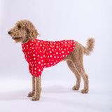 Pawstar Stars Red Peluşlu Su Geçirmez Orta-Büyük Irk Köpek Yağmurluğu - 4XL