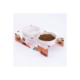 Pawstar Super Burger-İkili Seramik-Pleksi Mama ve Su Kabı-Kedi Köpek Mama Su Kabı