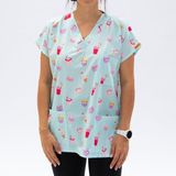 Pawstar Sweets Cats Tek Üst Forma - Medikal Önlük - Su Yeşili - 2XL