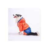 Pawstar Turuncu-Lacivert BiColor Orta ve Büyük Irk Köpek Tulum Yağmurluğu Köpek Yağmurluk Köpek Kıyafeti