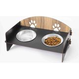 Pawwy Kedi Mama Kabı Köpek Mama Kabı Kedi Yemek Kabı Çelik Mama Kabı Kahverengi - Antrasit