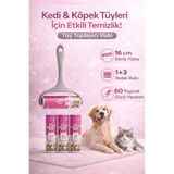 PawX Kedi Köpek Tüy Toplayıcı Rulo 16 cm | 1+3 Yedekli Toplam 240 Yaprak Güçlü Yapışkan Tüy Temizleme