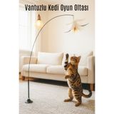 PawX Vantuzlu Kedi Oyun Oltası Tüylü Zilli Kedi Oyuncağı Yavru ve Yetişkin Kediler İçin