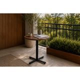 Payas Metal Ayak Mutfak Bahçe Balkon Bistro Ve Cafe Masası, 70X70 Cm, Ceviz Siyah