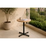 Payas Metal Ayak Mutfak Bahçe Balkon Bistro Ve Cafe Masası, 70X70 Cm, Naturel Siyah