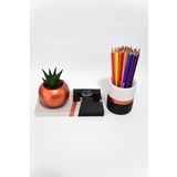 PAYATASARIM BETON OFİS SETİ KALEMLİK SAKSI KAKTÜS TABANLIK(KARTVİZİTLİK/TELEFON TUTUCUSU) BAKIR payaNM67