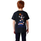 PayBuy Çocuk Basketbol Temalı Baskılı Tişört Rahat Kesim Kısa Kol Yuvarlak Yaka Günlük Spor Tarzı Modern - Siyah - 2XL