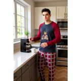 PayBuy Erkek Ayıcık Baskılı Ekose Pijama Takımı Fonksiyonel Dayanıklı Kaliteli Konforlu Estetik Şık