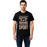 PayBuy Erkek Basketbol Spor Baskılı Tişört Mizahi Tasarım Akıllı Sporcu Ruhu Rahat Kesim Günlük Modern - Siyah - 2XL