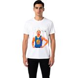PayBuy Erkek Basketbol Sporcusu Baskılı Tişört Şef Yemeği Slogan Retro Tasarım Rahat Kesim Günlük Modern - Beyaz - XL