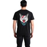 PayBuy Erkek Baskılı Tişört Kedi Motifi Şimşek Çakması Bandana Detaylı Rock Tarzı Günlük Rahat Modern Şık - Siyah - 2XL