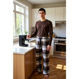 PayBuy Erkek Ekose Flanel Pijama Takımı Bisiklet Yaka Fonksiyonel Dayanıklı Kaliteli Konforlu Şık