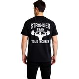 PayBuy Erkek Fitness Motivasyon Baskılı Tişört Halter Dumbbell Grafik Tasarım Rahat Kesim Günlük Modern - Siyah - XL