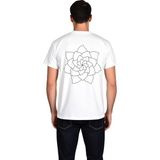 PayBuy Erkek Geometrik Çiçek Mandala Deseni Baskılı Rahat Kesim Kısa Kollu Tişört Günlük Modern Şık Zarif - Beyaz
