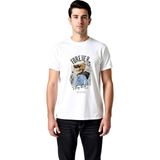 PayBuy Erkek Kafatası Baskılı Vintage Tişört %100 Pamuk Retro Rock Tasarım Sonsuza Dek Havalı Günlük Rahat - Beyaz - XL
