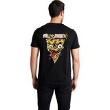 PayBuy Erkek Komik Pizza Yüz Baskılı Kısa Kollu Tişört %100 Pamuk Rahat Kesim Günlük Giyim Modern Şık Zarif - Siyah - XL