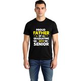 PayBuy Erkek Mezuniyet Baskılı Tişört Yılı Gurur Tasarımı Kısa Kollu Rahat Kesim Günlük Modern Şık Konforlu - Siyah - 2XL