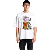 PayBuy Erkek Oversize Anime Karakter Baskılı Tişört %100 Pamuk Rahat Kesim Günlük Giyim Modern Şık Konforlu - Beyaz - XL