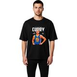 PayBuy Erkek Oversize Basketbol Sporcusu Şef Yemeği Baskılı Retro Tişört Günlük Rahat Modern Şık Konforlu - Siyah - XL